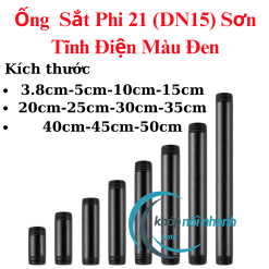 Ống Sắt Phi 21 (Dn15) Sơn Tĩnh Điện Màu Đen Nhiều Kích Thước Lotacom Decor