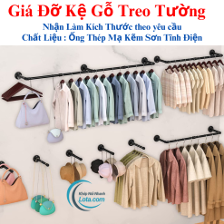 Giá đỡ kệ gỗ treo tường bằng ống thép sơn tĩnh điện chịu lực Lota SPP009