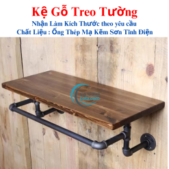 Kệ Gỗ Treo Tường 1 Tầng Vintage – Lota KTT011-1T | Đẳng Cấp Decor Cổ Điển