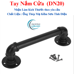 Tay Nắm Cửa Ống Thép Mạ Kẽm Phi 27 Sơn Tĩnh Điện Lota SPP022 - Đẳng Cấp Decor Cổ Điển